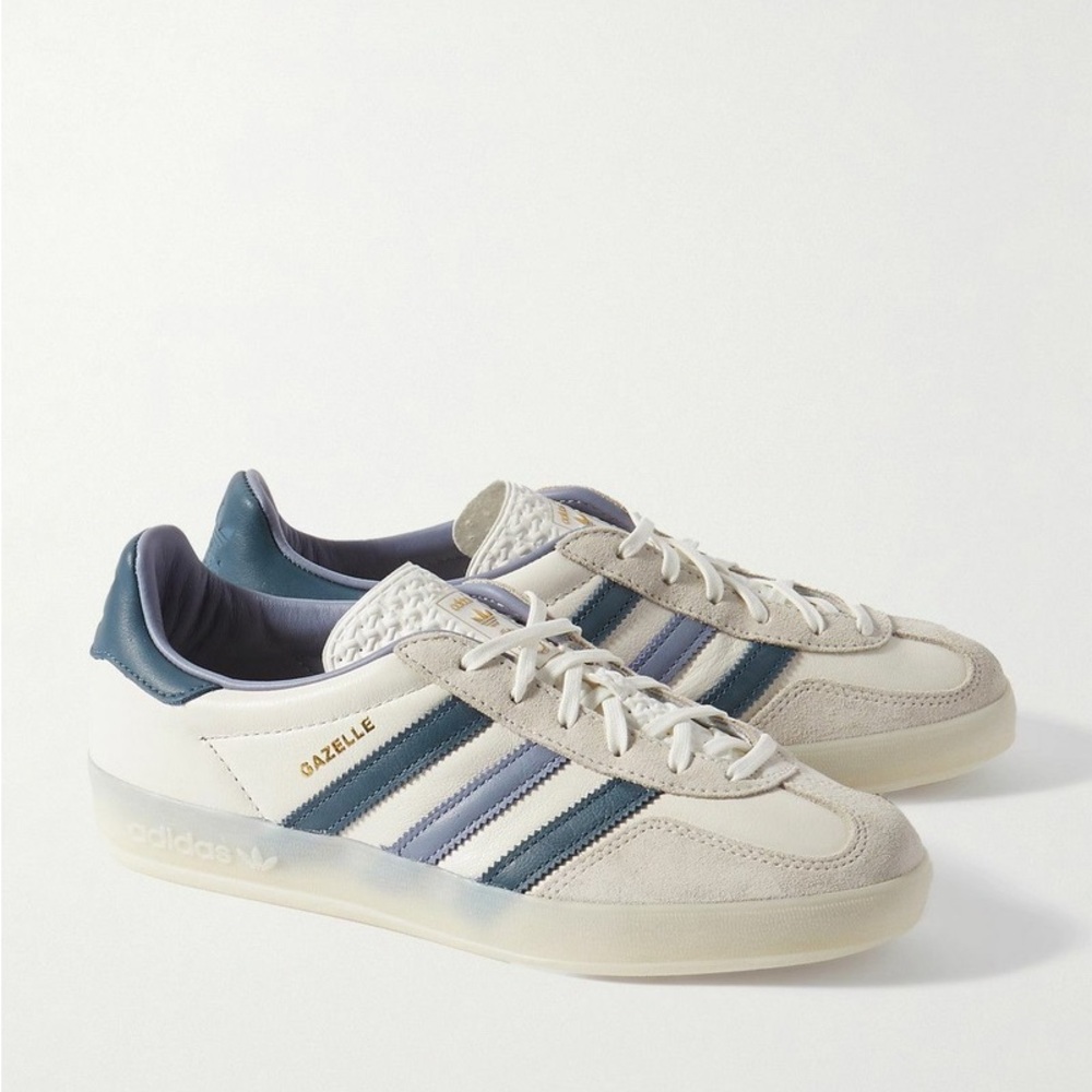 adidas Gazelle Sneakers in White and Blue